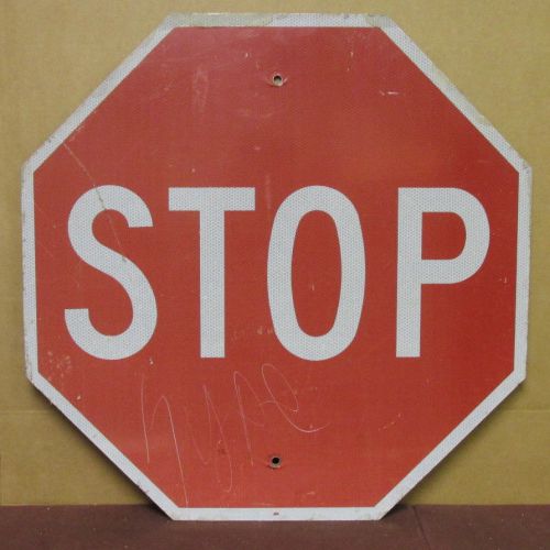 Vintage &#034;STOP&#034; Sign Octagon Street Traffic Aluminum Vandalized ~ 24in x 24in