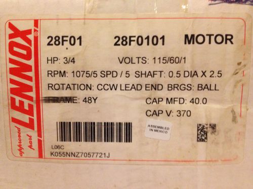 LENNOX 28F0101 OEM BLOWER MOTOR NEW IN BOX 45H3301, 45H33, 28F01, 28F0101