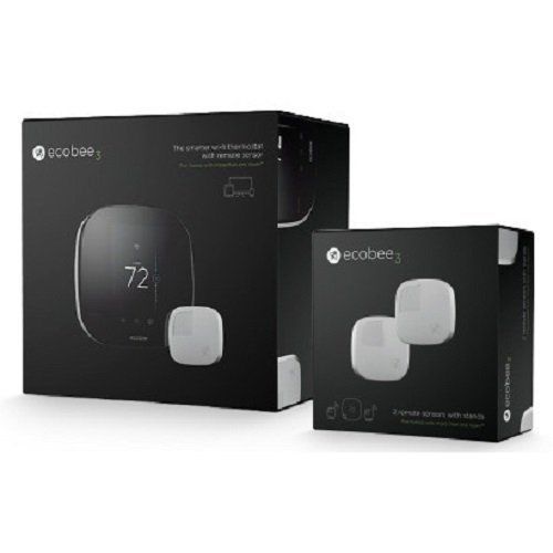 Ecobee3 eb-state3 smart thermostat, wi-fi w/ remote sensor (x3) - bundle for sale