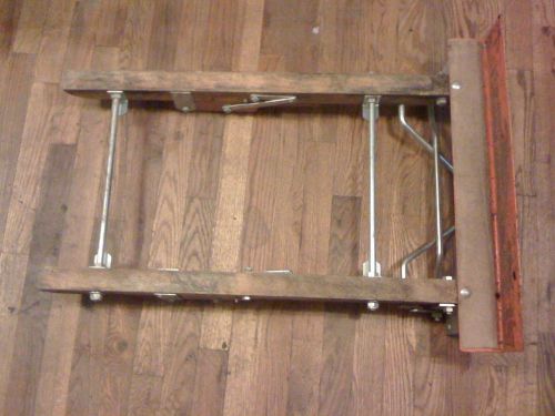 Folding woooden hand truck appliance moving dolly foot lift - no wheels vintage? for sale