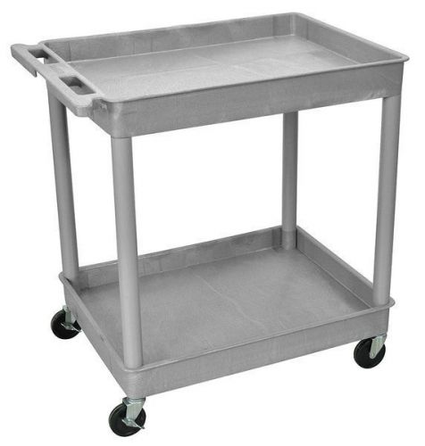 LUXOR TC11-G Utility Cart,400 lb. Cap., PE,3 Shelves G7701163