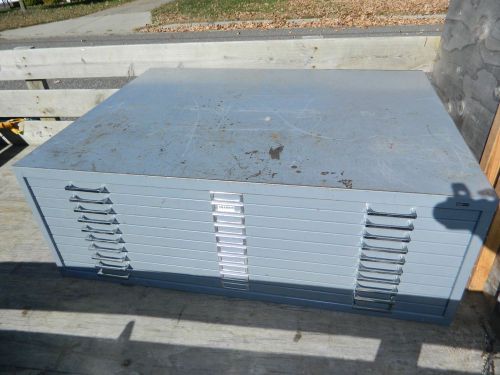 Safeco 10 drawer metal blueprint filing cabinet~46.5&#034; x 35.5&#034; x 16.5&#034;~will ship!