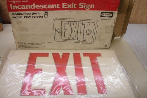 Hubbell pathfinder thermoplastic exit sign 120vac, 12watts, for damp locations for sale
