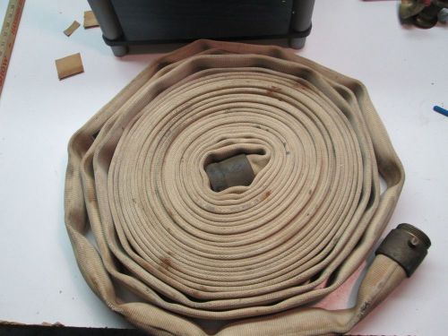 75ft canvas and rubber fire hose, male - female brass fittings for sale
