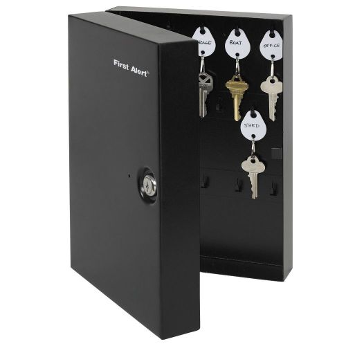 Key Cabinet Steel Safe Lock Storage Box Security 28 Keys New First Alert Black