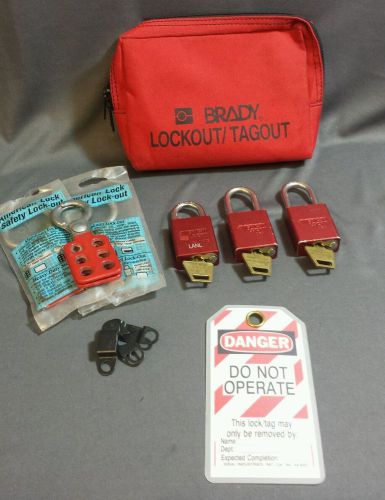 Brady lockout/tagout set w/case for sale