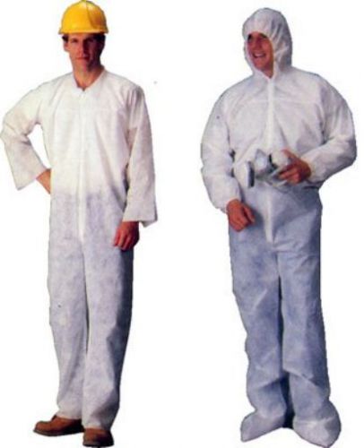 Polypropylene Standard Weight Coveralls  Open Wrists and Ankles (25 per case) Si