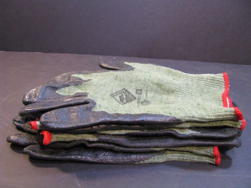 3 pairs medium size 9  black &#034;rhino&#034; kevlar work gloves nylon stretch wrists for sale