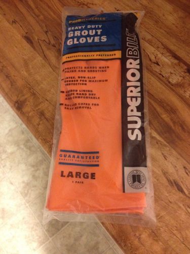Superior Bilt Heavy Duty Large Orange Grout Gloves - New In Package