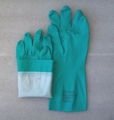 12 doz ~ ansell chemical/fuel resistant lined rubber gloves sz 9 ~ free shipping for sale