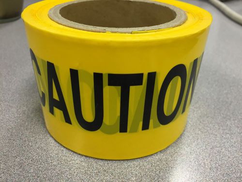 6 rolls of brand new 3&#034; x 300 ft yellow caution barricade safety tape 2 mil for sale