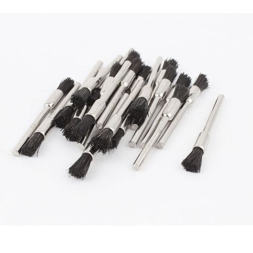 22 Pcs 3mm Mandrel Black Bristle Pen Polishing Brush for Dremel Rotary Tool