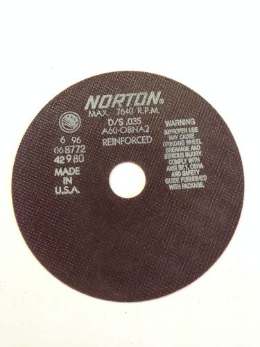 Norton 66253042980  8&#034;x.035&#034;x1-1/4  a60-obna reinforced cutoff wheels, nos usa for sale