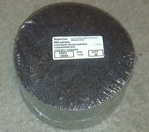 SUPERIOR ABRASIVES, #10589, Hook &#039;N Loop Paper Disc FD 7&#034; A-COARSE, NEW! QTY:20