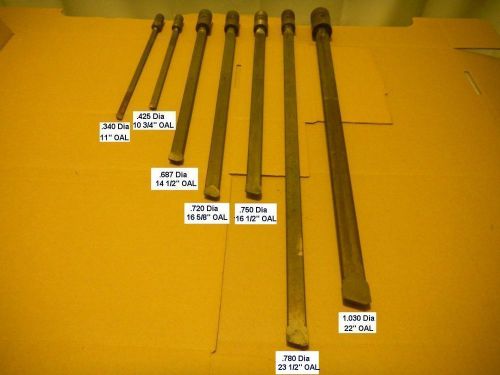 Gun drill lot of 7 carbide tipped/need repaired/sharpened .340 to 1.03 diameters for sale