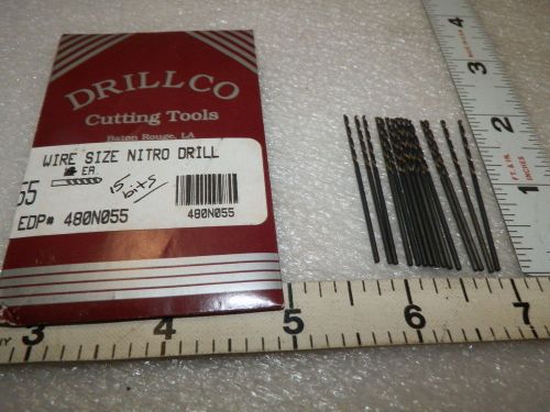 12 ea wire size # 55 0.0520&#034; drill bits   drillco  edp 480n055 usa  (loc11) for sale