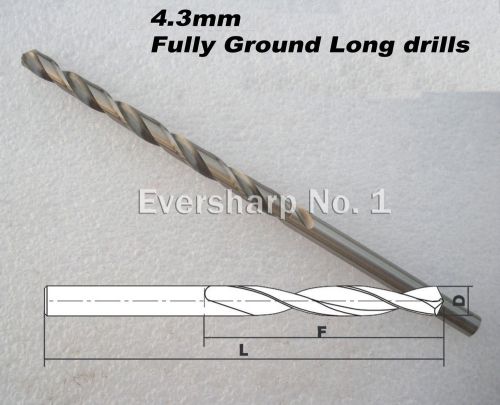 Lot new 10 pcs straight shank hss(m2) twist drills bits 4.3mm long jobber drills for sale