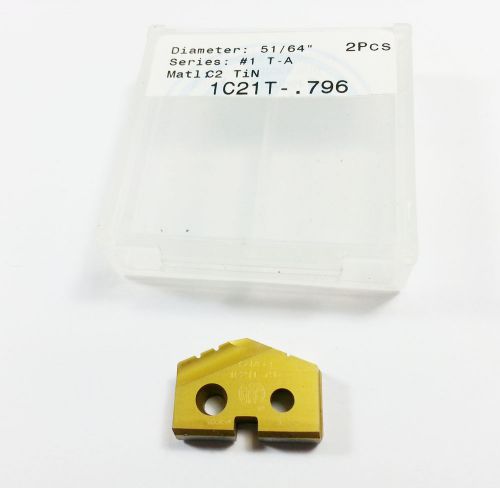 51/64&#034; Allied AMEC Carbide C2 TIN #1 T-A Spade Drill Inserts (1PC) (K663)