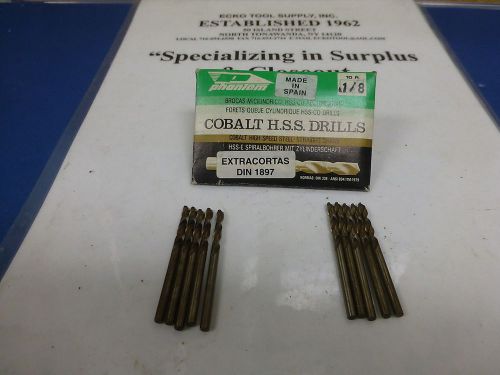 Screw machine drill 1/8&#034; diameter 135 split pt cobalt new pack of 10 spain $5.50 for sale