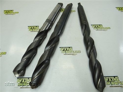 3 hss morse taper shank heavy duty twist drills 1-9/32&#034; to 1-23/64&#034; with 4mt amt for sale