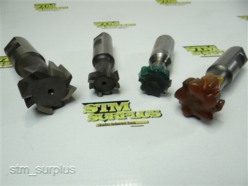 NICE LOT OF 4 HSS HEAVY DUTY STAGGERED TOOTH KEYSEAT CUTTERS 1-1/4&#034; TO 1-7/8&#034;