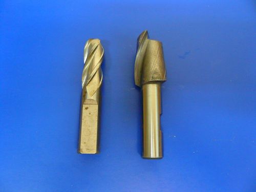 Lot of (2) 2-Flute 5/8&#034; &amp; Round Nose Flatted Shank Mill Ends - Nachi &amp; Unknown