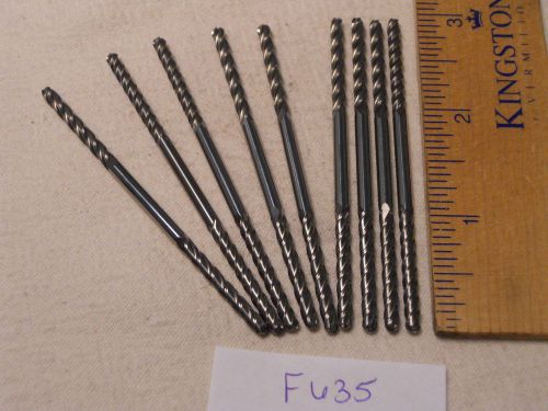 9 NEW 1/8&#034; SHANK CARBIDE END MILLS. 4 FL LONGS DOUBLE END. BALL. USA MADE {F635}