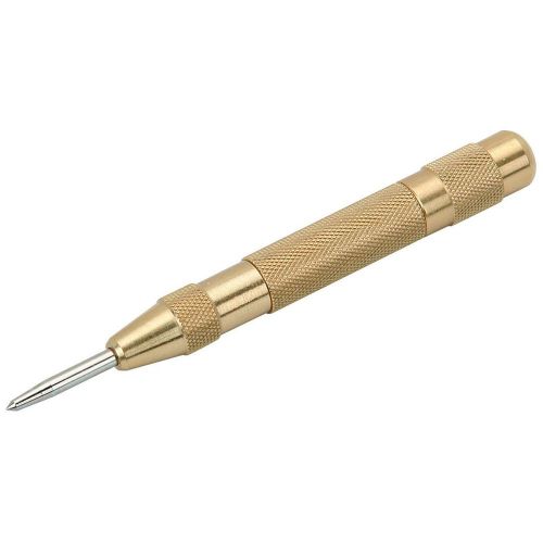 Automatic Center Punch Spring Brass Handle Easily Marks Wood Metal No Hammer