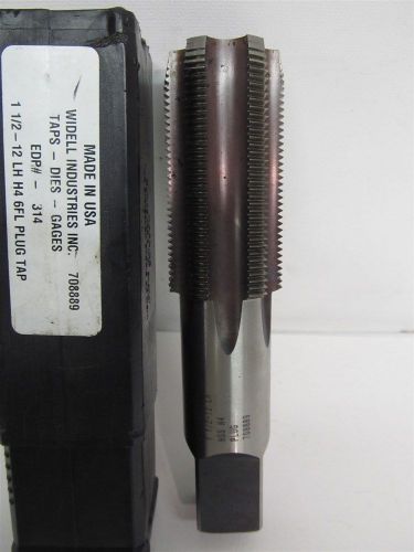 Widell industries, 31431, 1 1/2&#034;-12, lh, 6 flute, hss, plug hand tap for sale