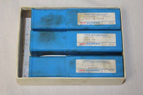 Union butterfield 1011064 3-piece 1500s series hand tap set 1-1/4-7 h-4 uncoated for sale