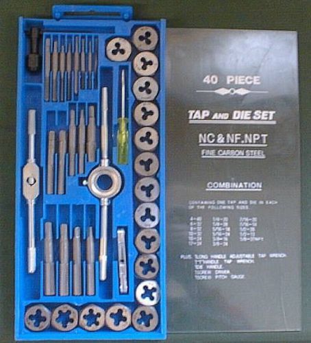 40pc pro tool cutting screw thread tap &amp; die / dye set mm/sae m3-m12 0.5-1.75mm for sale