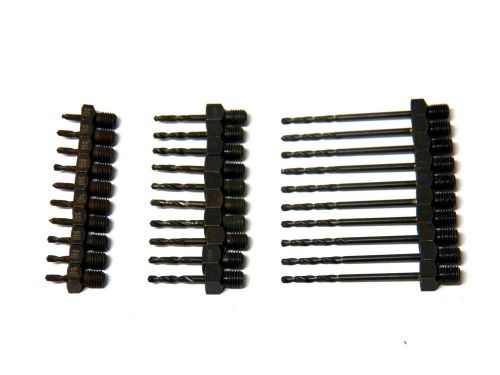 30 piece 1/4-28 threaded drill bit lot - #40 - usa made for sale