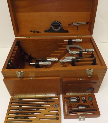 Brown &amp; Sharpe 30 Piece Micrometers Set with Wooden Protective Boxes