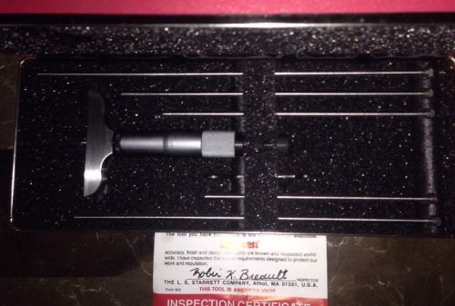 Starrett 440z-6l vernier depth gage gauge, lock nut, micrometer type, 0-6&#034; range for sale