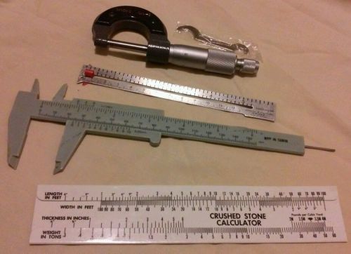 New Micrometer*Veneer Caliper*Metal Ruler*Stone Calculator*Measuring Tool Lot