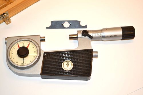 Nos zeiss germany 0-1&#034; dial indicating micrometer grad .0001&#034; carbide  #2a3-12 for sale