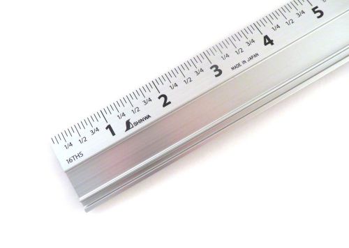 Shinwa 24&#034; extruded aluminum cutting rule ruler gauge w/ non slip rubber backing for sale