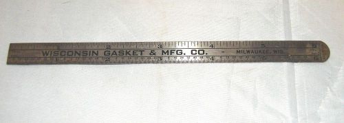 Vintage wisconsin gasket &amp; mfg. co. 6&#034; steel rule  executive for sale