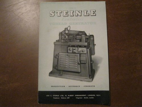 2 Steinle Centreless Thread Generator Brochures