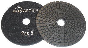 4&#034; 5-Step Monster Diamond Polishing Pads POS 5