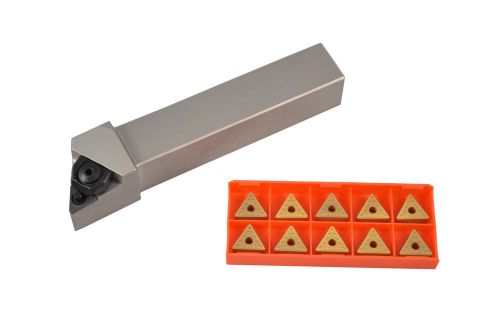 Glanze MTJNR 16-3D Indexable Turning Tool Holder and 10 TNMG 332 Carbide inserts