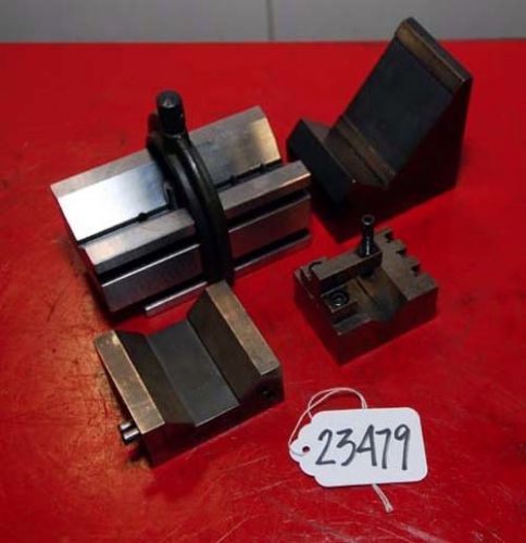 (1) lot of assorted v-blocks with one clamp (inv.23479) for sale