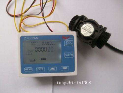 New g1&#034; flow water sensor meter+digital lcd display control for sale