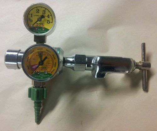 Used oxygen regulator mada medical  brand dual gauge medical 0.5-5 lpm for sale