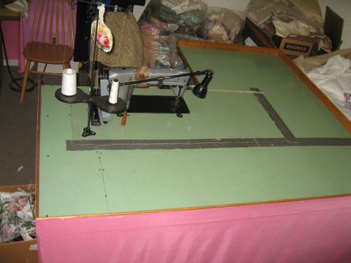 Industrial Sewing Machine Table With Steel Legs 72&#034; x 64&#034;  With Motor Only $165
