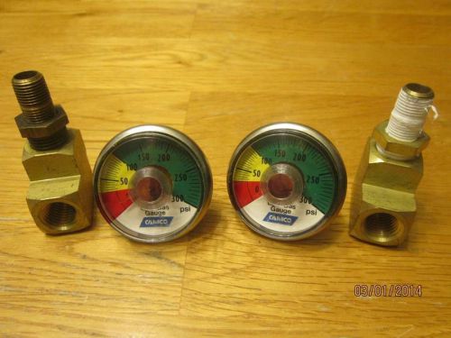 Vintage ? new old stock lot of 2 camco low gas gauge 300psi and fittings for sale