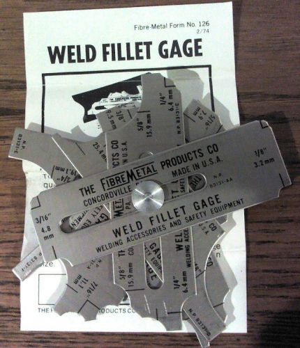 Fibre Metal Weld Fillet Gage Set