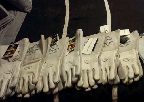 Lot of 7 Black Stallion welding gloves L