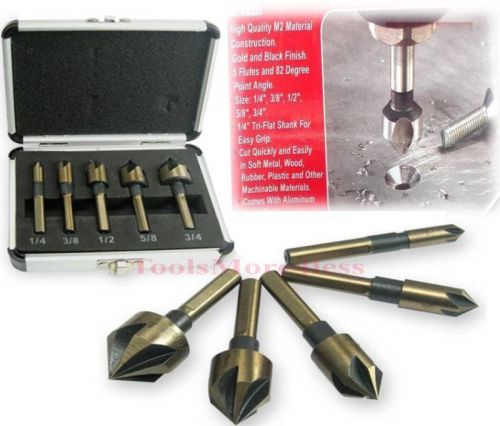 Countersink bit set 5pc industrial cobalt coated for sale