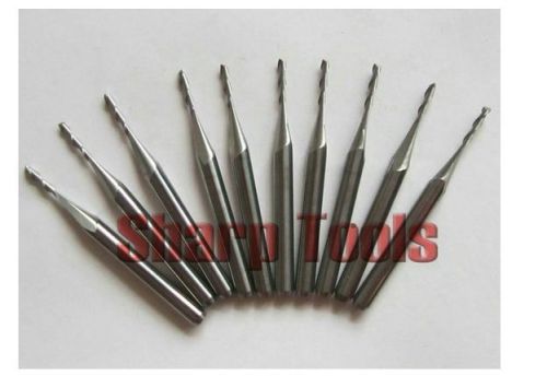 10 pcs double flute carbide mill spiral cutter wood cnc router bits  1.5mm 12mm for sale